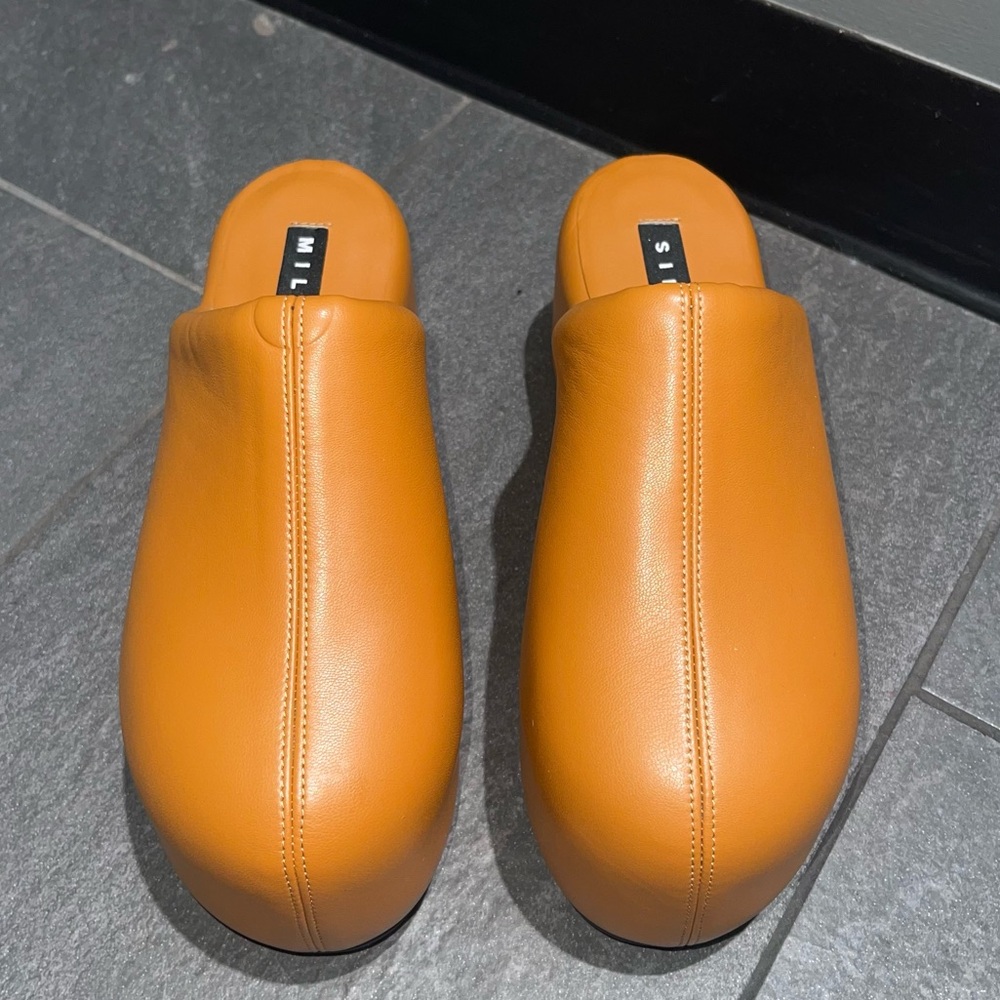 Simon Miller Bubble Clog Tan Leather Sz 40 // US 10 EUC NO BOX
